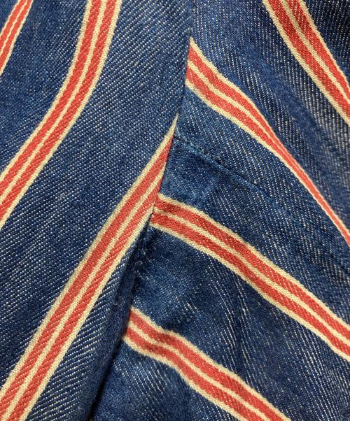 45R（フォーティファイブ・アール）45R (フォーティファイブ・アール) サマーコットンリネンストライプジャケット ネイビー サイズ:4の古着・服飾アイテム