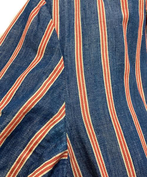45R（フォーティファイブ・アール）45R (フォーティファイブ・アール) サマーコットンリネンストライプジャケット ネイビー サイズ:4の古着・服飾アイテム
