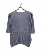 PLEATS PLEASEプリーツプリーズ）の古着「mellow pleats カットソー」｜ブルー