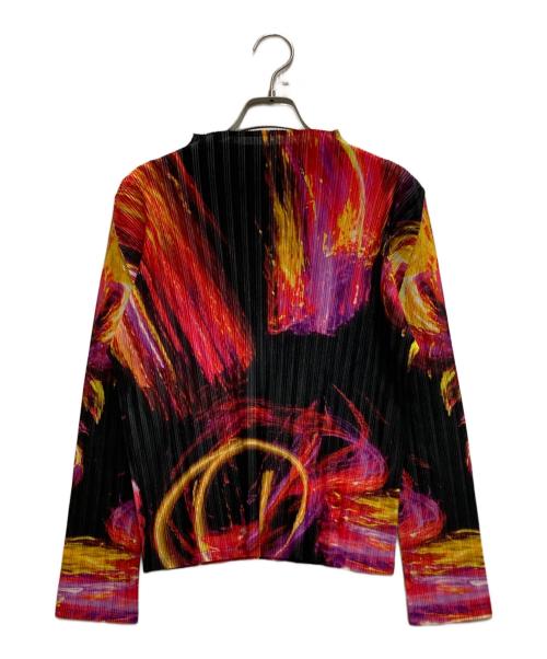 PLEATS PLEASE（プリーツプリーズ）PLEATS PLEASE (プリーツプリーズ) SPECTRUM RIB プリーツカットソー マルチカラー サイズ:3の古着・服飾アイテム