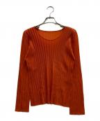 PLEATS PLEASEプリーツプリーズ）の古着「プリーツカットソー」｜オレンジ