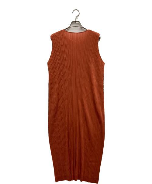 PLEATS PLEASE（プリーツプリーズ）PLEATS PLEASE (プリーツプリーズ) プリーツノースリーブワンピース テラコッタ サイズ:3の古着・服飾アイテム