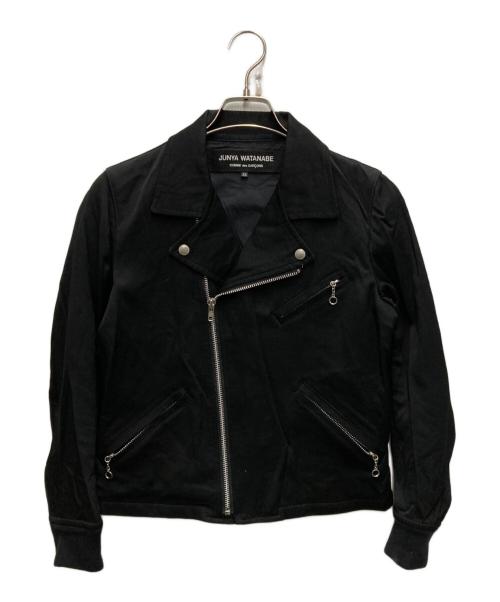 JUNYA WATANABE COMME des GARCONS（ジュンヤワタナベ コムデギャルソン）JUNYA WATANABE COMME des GARCONS ((ジュンヤワタナベ コムデギャルソン) ウールギャバライダースジャケット ブラック サイズ:XSの古着・服飾アイテム