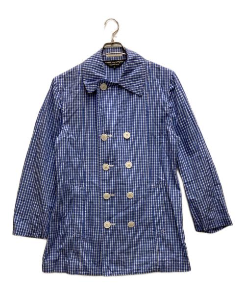 COMME des GARCONS HOMME PLUS（コムデギャルソンオムプリュス）COMME des GARCONS HOMME PLUS (コムデギャルソンオムプリュス) AD2007 ギンガムチェックPコート ブルー サイズ:Ⅼの古着・服飾アイテム