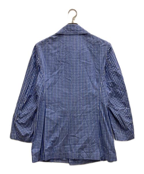 COMME des GARCONS HOMME PLUS（コムデギャルソンオムプリュス）COMME des GARCONS HOMME PLUS (コムデギャルソンオムプリュス) AD2007 ギンガムチェックPコート ブルー サイズ:Ⅼの古着・服飾アイテム