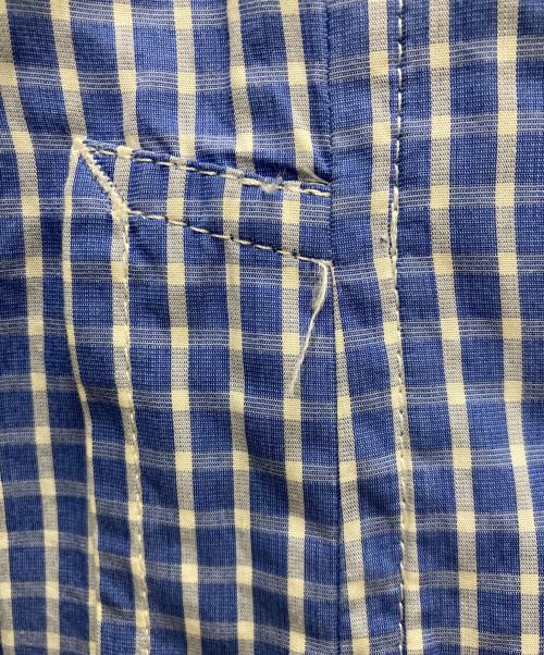 COMME des GARCONS HOMME PLUS（コムデギャルソンオムプリュス）COMME des GARCONS HOMME PLUS (コムデギャルソンオムプリュス) AD2007 ギンガムチェックPコート ブルー サイズ:Ⅼの古着・服飾アイテム