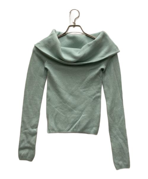 MYLAN（マイラン）MYLAN (マイラン) Cashmere Off Shoulder Knit Top グリーン サイズ:FREEの古着・服飾アイテム