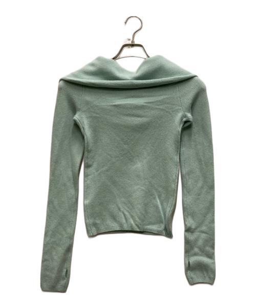 MYLAN（マイラン）MYLAN (マイラン) Cashmere Off Shoulder Knit Top グリーン サイズ:FREEの古着・服飾アイテム