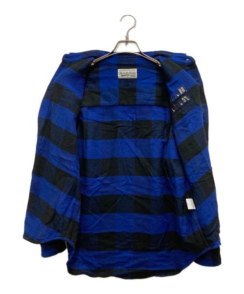 WACKO MARIA（ワコマリア）WACKO MARIA (ワコマリア) BLOCK CHECK FLANNEL SHIRT ブルー×ブラック サイズ:Sの古着・服飾アイテム