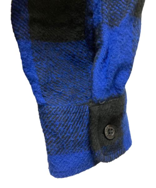 WACKO MARIA（ワコマリア）WACKO MARIA (ワコマリア) BLOCK CHECK FLANNEL SHIRT ブルー×ブラック サイズ:Sの古着・服飾アイテム