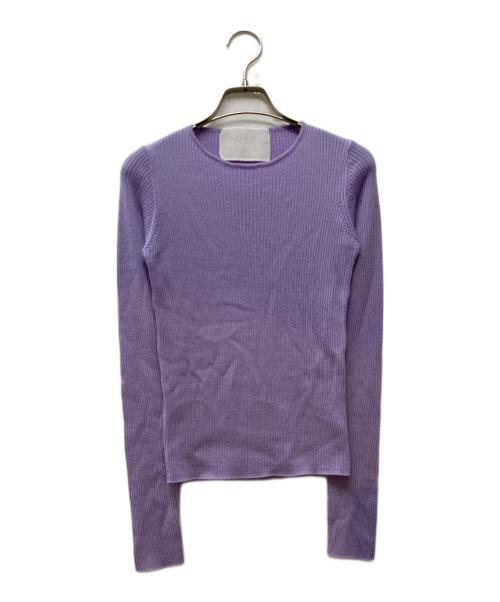 MYLAN（マイラン）MYLAN (マイラン) Cashmere Rib Crew Neck Top パープル サイズ:freeの古着・服飾アイテム