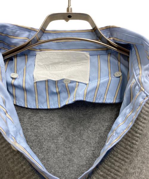 MYLAN（マイラン）MYLAN (マイラン) Cashmere V neck Knit Shirt Layered Dress ブルー×グレー サイズ:freeの古着・服飾アイテム