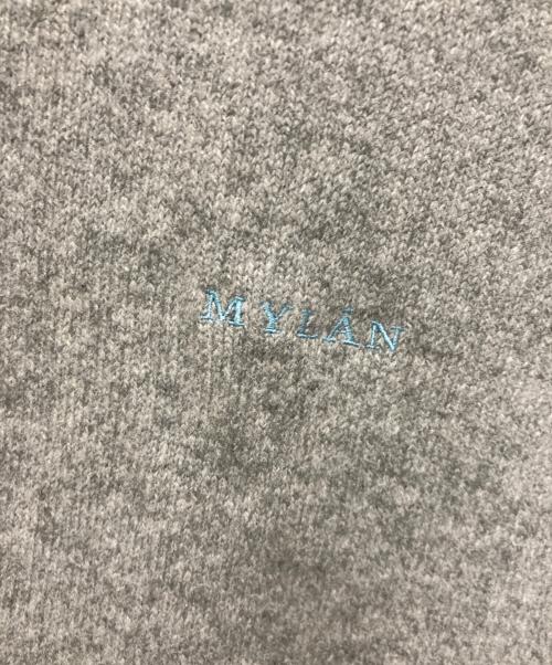 MYLAN（マイラン）MYLAN (マイラン) Cashmere V neck Knit Shirt Layered Dress ブルー×グレー サイズ:freeの古着・服飾アイテム