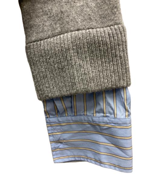 MYLAN（マイラン）MYLAN (マイラン) Cashmere V neck Knit Shirt Layered Dress ブルー×グレー サイズ:freeの古着・服飾アイテム