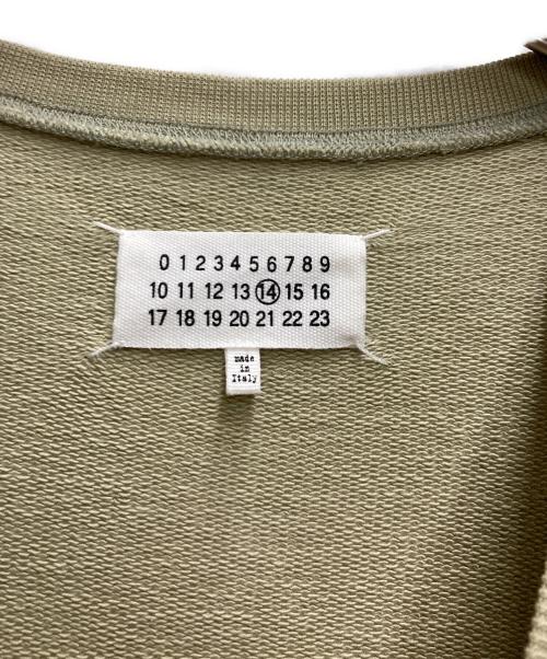 Maison Margiela（メゾンマルジェラ）Maison Margiela (メゾンマルジェラ) レザーエルボーパッチスウェットシャツ オリーブ サイズ:44の古着・服飾アイテム
