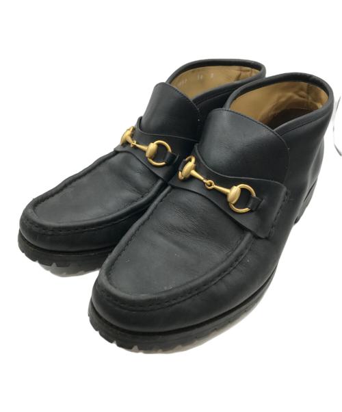 GUCCI（グッチ）GUCCI (グッチ) ホースビットアンクルブーツ ブラック サイズ:10の古着・服飾アイテム