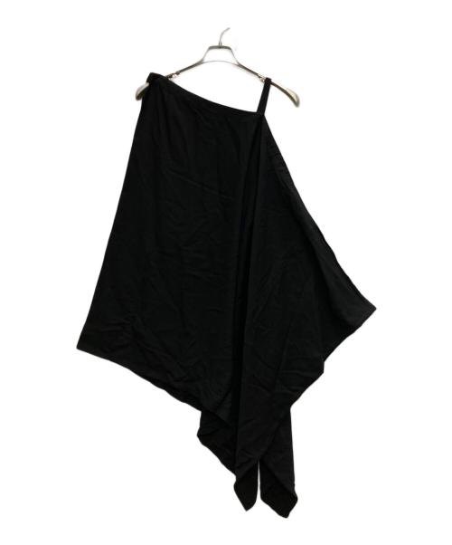 LIMI feu（リミフゥ）LIMI feu (リミフゥ) アシンメトリー長方形ケープ ブラック サイズ:Sの古着・服飾アイテム