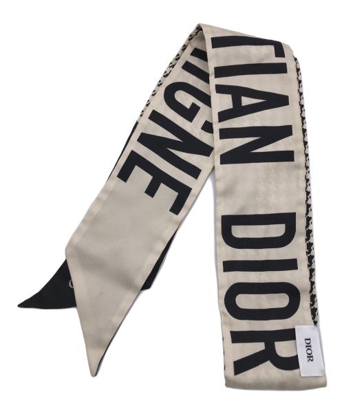 Christian Dior（クリスチャン ディオール）Christian Dior (クリスチャン ディオール) ミッツァ スカーフ ホワイト×ブラックの古着・服飾アイテム
