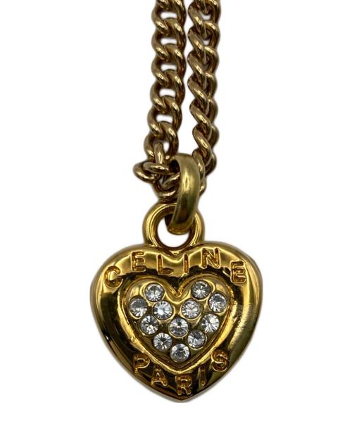 CELINE（セリーヌ）CELINE (セリーヌ) パールモチーフ/ハートビジューネックレス ゴールドの古着・服飾アイテム