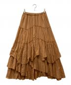 CASA FLINEカーサフライン）の古着「ティアードスカート」｜オレンジ