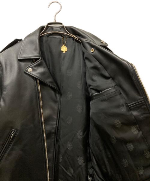 FIRSTRUST（ファーストラスト）FIRSTRUST (ファーストラスト) FRINGE W-LEATHER RIDERS JACKET ブラック サイズ:Mの古着・服飾アイテム