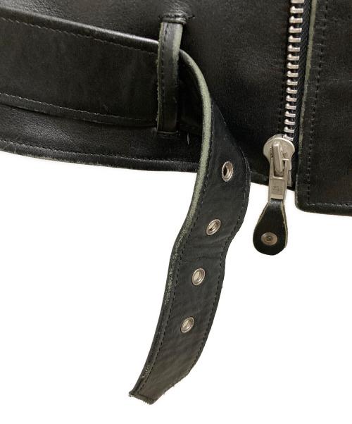 WACKO MARIA（ワコマリア）WACKO MARIA (ワコマリア) カウレザーダブルライダースジャケット ブラック サイズ:Sの古着・服飾アイテム