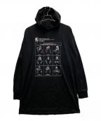 MM6 Maison Margielaエムエムシックスメゾンマルジェラ）の古着「Print hoodie onepiece」｜ブラック