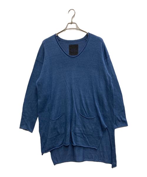 YOHJI YAMAMOTO（ヨウジヤマモト）YOHJI YAMAMOTO (ヨウジヤマモト) インディゴ染めコットンニット ブルー サイズ:2の古着・服飾アイテム