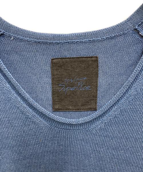 YOHJI YAMAMOTO（ヨウジヤマモト）YOHJI YAMAMOTO (ヨウジヤマモト) インディゴ染めコットンニット ブルー サイズ:2の古着・服飾アイテム