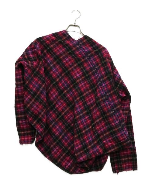tricot COMME des GARCONS（トリココムデギャルソン）tricot COMME des GARCONS (トリココムデギャルソン) ウール縮絨変形ジャケット ピンク サイズ:Mの古着・服飾アイテム
