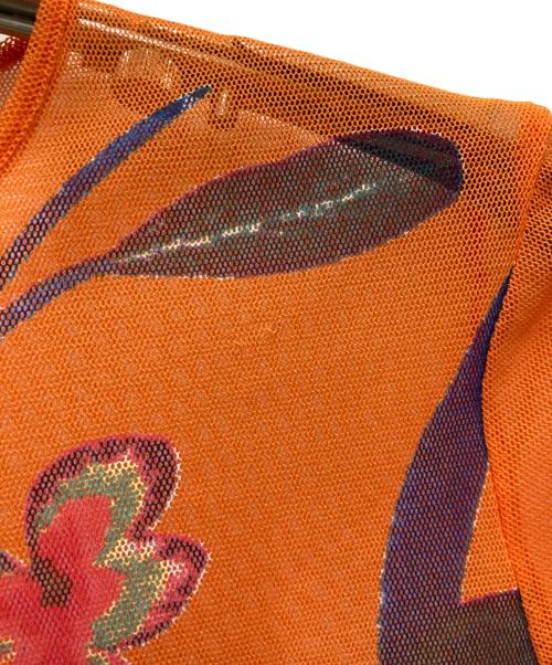 VIVIENNE TAM（ヴィヴィアンタム）VIVIENNE TAM (ヴィヴィアンタム) メッシュフラワーTEE オレンジの古着・服飾アイテム