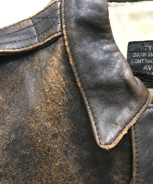 AVIREX（アヴィレックス）AVIREX (アヴィレックス) A-2 レザーフライトジャケット ブラウン サイズ:Sの古着・服飾アイテム