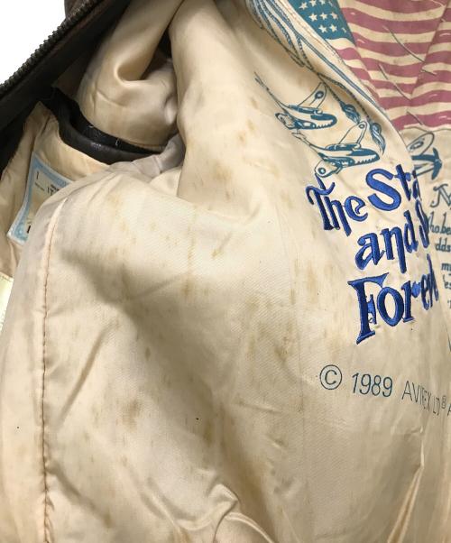 AVIREX（アヴィレックス）AVIREX (アヴィレックス) A-2 レザーフライトジャケット ブラウン サイズ:Sの古着・服飾アイテム