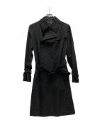 yohji yamamoto+noirヨウジヤマモトプリュスノアール）の古着「トレンチコート」｜ブラック