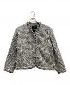 DRAWERドゥロワー）の古着「SPRING ツイードVネックジャケット」｜グレー