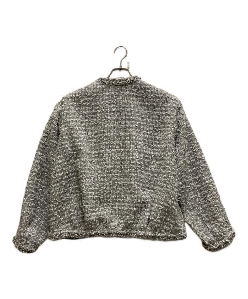 DRAWER（ドゥロワー）DRAWER (ドゥロワー) SPRING ツイードVネックジャケット グレー サイズ:36の古着・服飾アイテム