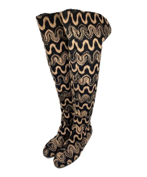 missoni（ミッソーニ）MISSONI (ミッソーニ) 幾何学ブーツ ブラック サイズ:36の古着・服飾アイテム