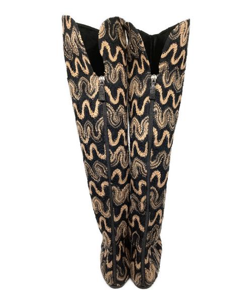 missoni（ミッソーニ）MISSONI (ミッソーニ) 幾何学ブーツ ブラック サイズ:36の古着・服飾アイテム