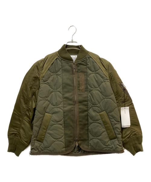 sacai（サカイ）sacai (サカイ) Nylon Twill x Rip Stop Jacket オリーブ サイズ:1の古着・服飾アイテム