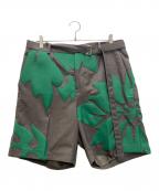 sacaiサカイ）の古着「Floral Embroidered Patch Suiting Shorts」｜オリーブ