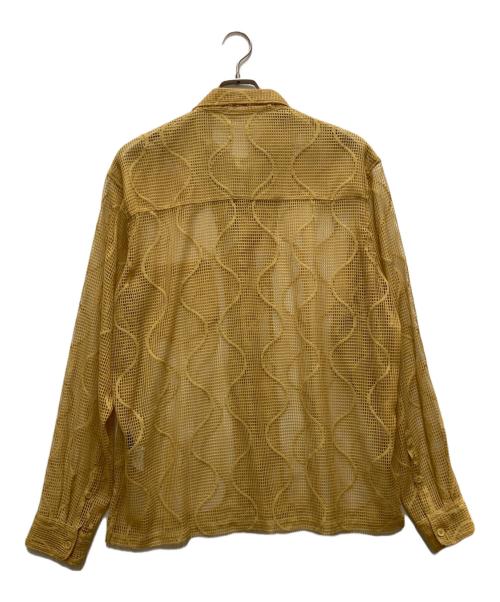 UNUSED（アンユーズド）UNUSED (アンユーズド) OPEN COLLAR MESH SHIRT イエロー サイズ:1の古着・服飾アイテム