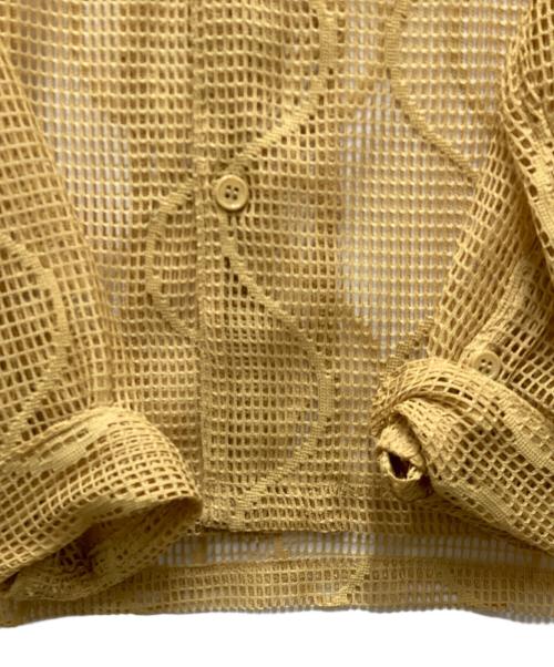UNUSED（アンユーズド）UNUSED (アンユーズド) OPEN COLLAR MESH SHIRT イエロー サイズ:1の古着・服飾アイテム