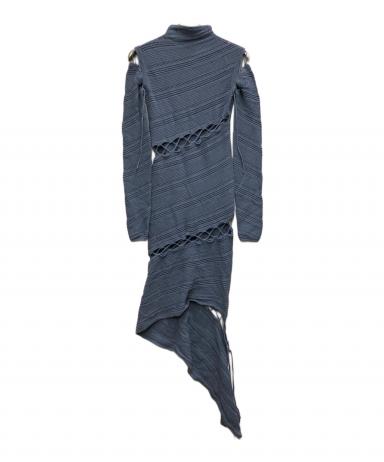 美品 DION LEE ディオンリー ハイネック クロップド リブニット カットソー セーター Sサイズ ホワイト×ブラック レディース 古着 中古 USED Re:EDIT（リエディ） ニット セーター 「新色追加」「シンプルに着