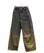MAISON SPECIALメゾンスペシャル）の古着「加工デニムパンツ」｜グレー×ゴールド