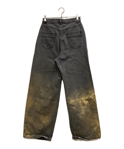 MAISON SPECIAL（メゾンスペシャル）MAISON SPECIAL (メゾンスペシャル) 加工デニムパンツ グレー×ゴールド サイズ:38の古着・服飾アイテム