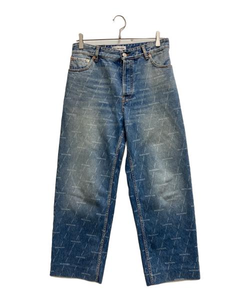 BALENCIAGA（バレンシアガ）BALENCIAGA (バレンシアガ) 総ロゴデニムパンツ インディゴ サイズ:26の古着・服飾アイテム