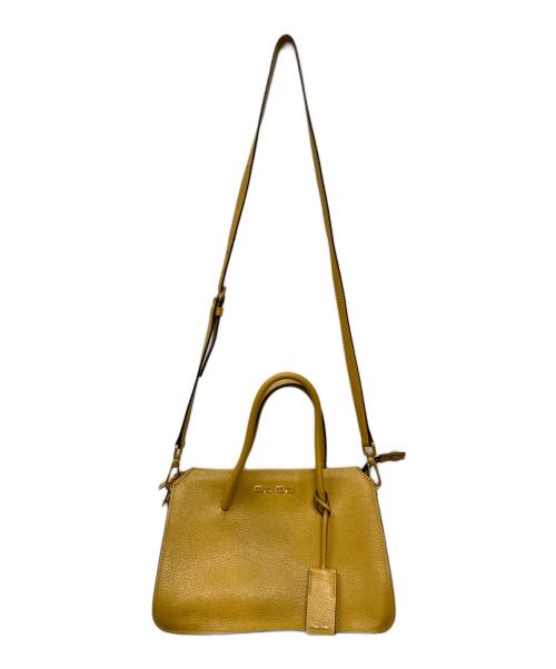 MIU MIU（ミュウミュウ）MIU MIU (ミュウミュウ) 2WAYショルダーバッグ イエローの古着・服飾アイテム