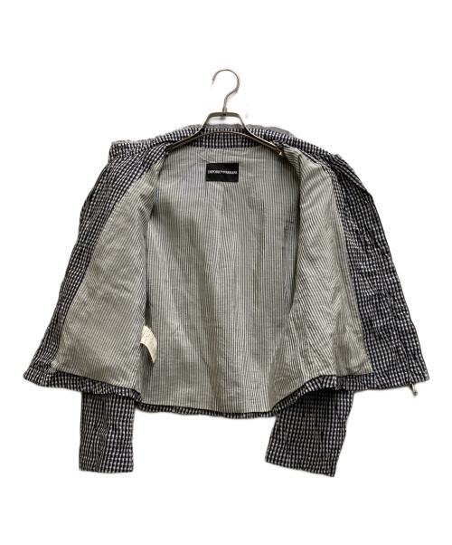 EMPORIO ARMANI（エンポリオアルマーニ）EMPORIO ARMANI (エンポリオアルマーニ) フリルジャケット ネイビー サイズ:40の古着・服飾アイテム