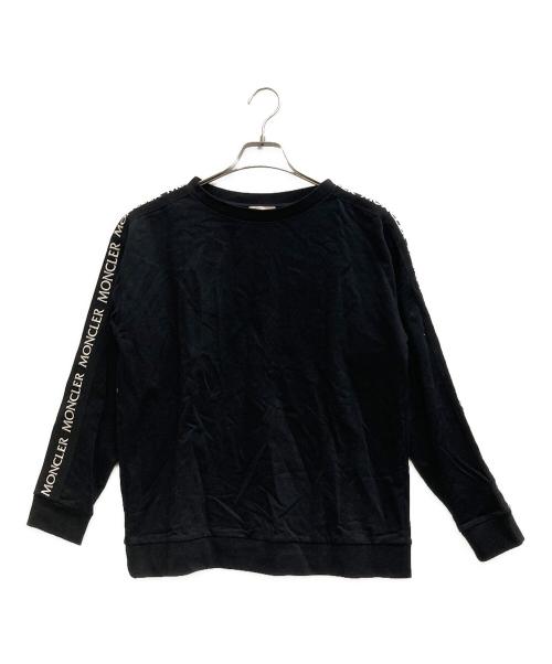 MONCLER（モンクレール）MONCLER (モンクレール) MAGLIA GIROCOLLO 袖ラインスウェット ブラック サイズ:XSの古着・服飾アイテム