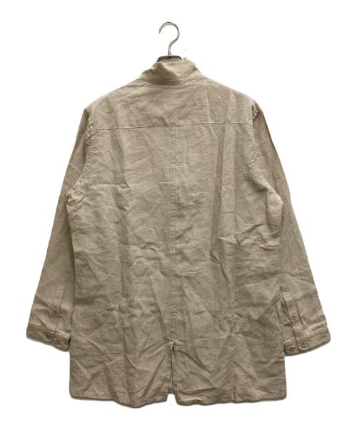 Yohji Yamamoto pour homme（ヨウジヤマモト プールオム）Yohji Yamamoto pour homme (ヨウジヤマモト プールオム) HIGH COUNT LINEN ZIP OPEN BLOUSE ベージュ サイズ:2の古着・服飾アイテム